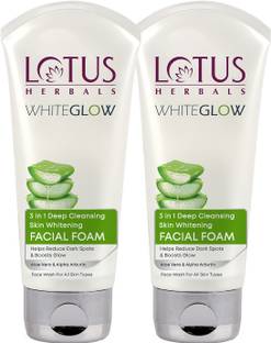 LOTUS Herbals WHITEGLOW 3 in 1 Deep Cleansing Skin Whitening Facial Foam Face Wash