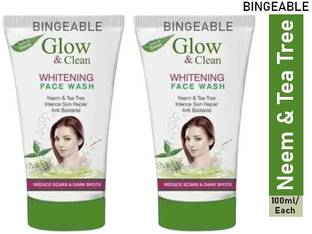 Crynn Glow & Clean Whitening  with Neem & Tea Tree (100ml, Set of 2) Face Wash