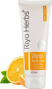 Riyo Herbs Vitamin C Daily Glow Facewash | Citrus Limon Peel Oil, Tocopheryl (Vitamin E) Acetate| UV Rays/ Sun exposure which lightens dark spots | For All Skin Types Face Wash