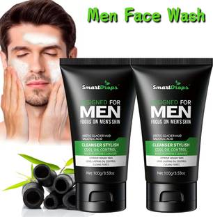 smartdrops Men Oil Clear Deep Cleansing, with Salicylic | Brighter and Glowing Skin Face Wash