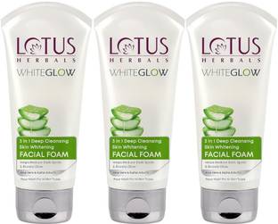 LOTUS HERBALS Whiteglow 3 In 1 Deep Cleaning Skin Whitening Facial Foam|Dark Spots Face Wash