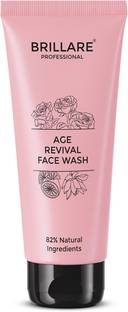 BRILLARE Age Revival , For Ageing Skin, Energising, super Hydrating cleanser & Tightens skin, Rose, Lotus, 100% Vegan, Natural, Paraben-Free, 100ml Face Wash