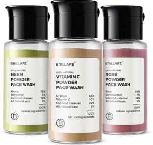 BRILLARE Real face wash Combo, Neem, Vitamin C & Rose facewash, 15 gram each Face Wash