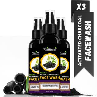 Phillauri Activated Charcoal Anti-Pollution for Deep Pore Cleaning | Removes Dirt & Impurities | Suitable for Acne Prone Skin Face Wash