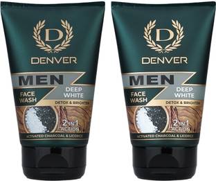 DENVER Deep White Facewash With Activated Charcoal and Licorice 2 In one (100 x 2) Face Wash