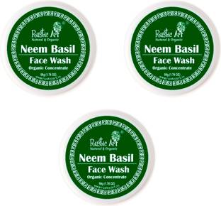 RUSTIC ART Neem Basil  - Organic & Natural Anti Acne & Anti Pimple Face Wash