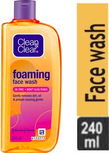 Clean & Clear Foaming , oil free , gently removes dirt, oil & pimple -causing germs *^ 240 ml Face Wash
