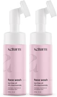 saturn by ghc Foaming With Aloe Vera Extract and Tea Tree Oil For Skin Nourishment , Prevents Oiliness and Gives Glowing Skin , Pack of 2 Face Wash