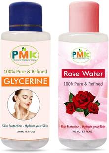 PMK Pure Refined Rose Water (Gulab jal) + Glycerine for Softens & Moisturizing Skin Face Wash