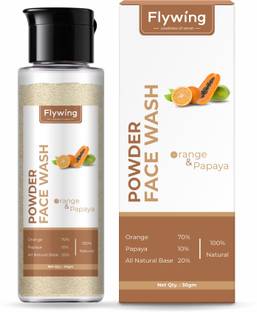 flywing Orange, Reduce Pigmentation, Orange & Papaya Powder for Skin Brightening Face Wash