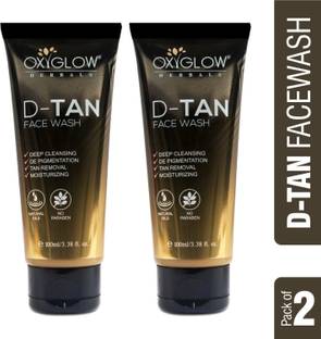 OXYGLOW D-TAN ,Tan Removal,Glowing Skin,Deep Cleansing,Moisturizing & Nourishes Pack 2 Face Wash