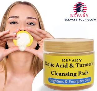 revary Turmeric Kojic Acid Face Cleansing Wipes for Even Skin Tone 50 PAD  Face Wash