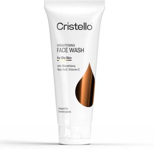Cristello Instant Brightening Facewash For Oily Skin - with Gluatatione, Kojic Acid, Vitamin C - 70G Face Wash