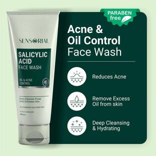 sensorial Salicylic Acid Facewash for Acne Control (200 ml - Pack of 2 units 100 ml each) Face Wash