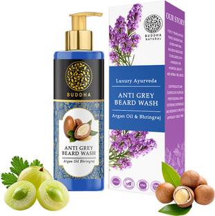 BUDDHANATURAL Anti Grey Beard Wash (120ml) - Restores Natural Black Color of Beard, Face Wash