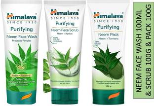 HIMALAYA Purifying neem face wash 100ml and face scrub 100g and face pack 100ml (Set of 3) Face Wash