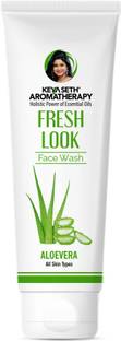 KEYA SETH AROMATHERAPY Fresh Look Aloe Vera Gel  Deep cleanser Soothes Nourishes Reduces Blemishes & Moisturizing for All Skin Type, 100ml Face Wash