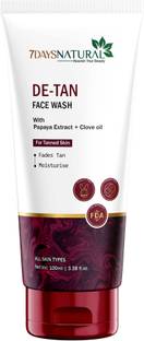 7days natural Brighten & Revive D-Tan  to Lighten Dark Spots & Even Skin Tone(100ml) Face Wash