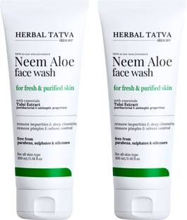 Herbal Tatva Neem Aloe  With Salicylic Acid & Aloe Vera Extract For Skin Purifying & Oil Control | Unclog Pores of Dirt & Oil | Face Wash