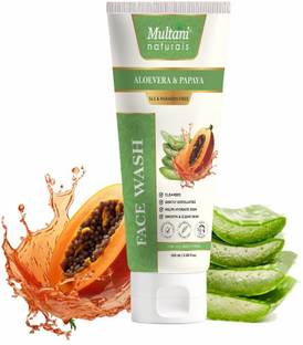 Multani Naturals Aloe Vera & Papaya Face Cleanser I Smooth & Clear Skin I Paraben Free I Sulphate Free - Face Wash