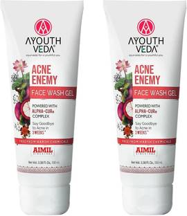 Ayouthveda AIMIL Acne Enemy Facewash | Deep Pore Cleansing, Oil Control, Pollution Defense (Pack of 2; 100ml) Face Wash