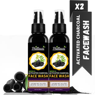 Phillauri Activated Charcoal Anti-Pollution for Deep Pore Cleaning | Removes Dirt & Impurities | Suitable for Acne Prone Skin Face Wash