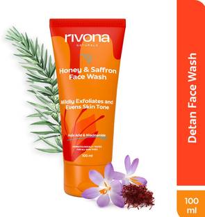 RIVONA NATURALS Honey & Saffron, brightening Face Cleanser with Niacinamide, Kojic Acid Face Wash