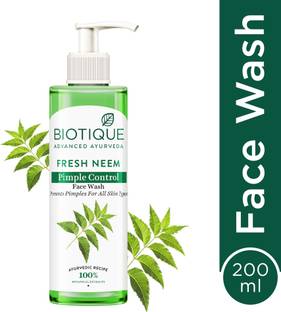 BIOTIQUE Fresh Neem Pimple Control  | Pimple & Acne removal | All Skin Types Face Wash