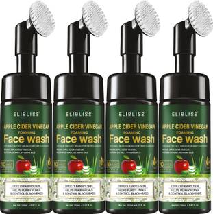 ELIBLISS Apple Extract Foaming for Acne Prone & oily Skin (with Built-in Brush)  Pack Of 4 Face Wash