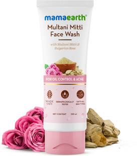 Mamaearth Multani Mitti & Bulgarian Rose For Oil Control & Acne - 100 ml | Suits All Skin Types | Hydrating & Gentle | Paraben-Free | No Silicones | Sulphate-Free Face Wash