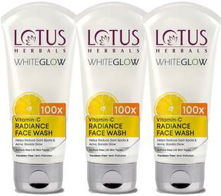 LOTUS HERBALS WhiteGlow Vitamin-C Radiance Facewash ( Pack of 3 ) ( 100gm * 3 ) Face Wash