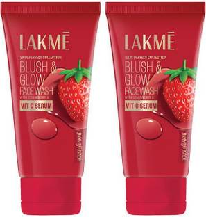 Lakmé Blush & Glow Strawberry Freshness Gel with Strawberry Extracts 150GM Pack of 2 Face Wash