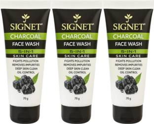 Signet 5 IN 1 CHARCOAL FACEWASH FOR MEN & WOMEN 70 G PACK OF 3 Face Wash