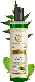 KHADI NATURAL Neem & Tulsi |Anti-acne|Dead Skin Removal|Deep Cleansing Face Wash