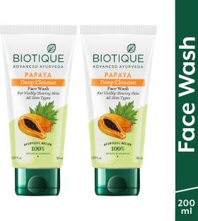 BIOTIQUE Papaya Deep Cleanse For Glowing Skin| All Skin Types| Men & Women Face Wash