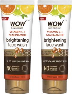 WOW SKIN SCIENCE Brightening Vitamin C  - No Parabens, Sulphate, Silicones & Color - Pack of 2 - Net Vol 200mL Face Wash
