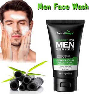smartdrops Men Oil Clear Deep Cleansing, with Salicylic | Brighter and Glowing Skin Face Wash
