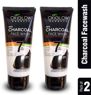 OXYGLOW 7 in One Activated Charcoal ,Remove Spot & Balckheads,Healthy Skin,Pack of 2 Face Wash