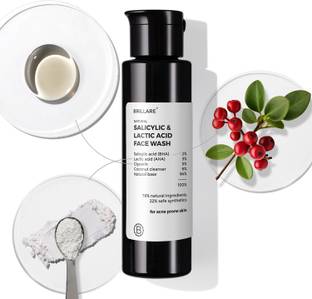 BRILLARE Salicylic & Lactic Acid , Acne Prone Skin, 100% natural facewash Face Wash