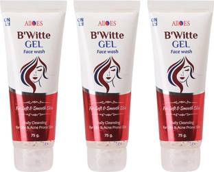 Alloes Pharmaceuticals B'Witte Gel  Pack of 3 (75g X 3) Face Wash