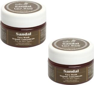 RUSTIC ART Organic Sandal Concentrate|Tan Free Glowing Skin (Pack of 2) Face Wash