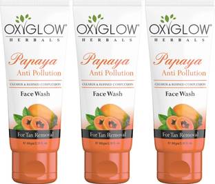 OXYGLOW Papaya Deep Cleaning ,Exfoliates & Moisturises,Pigmentation Pack of 3 Face Wash