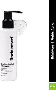 UNDERATED Brightening Gel Face wash Powered with Vitamin C L-Ascorbic Acid, Mulberry, Green Tea and Natural AHA and BHA Complex | 100ml Face Wash