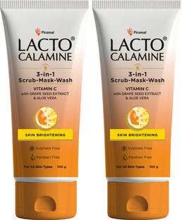Lacto Calamine 3-in-1 Vitamin C Face Scrub-Mask-Wash | Skin Brightening | Face Wash