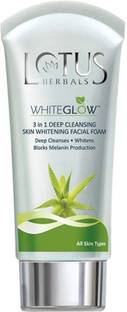 LOTUS HERBALS Whiteglow 3 In 1 Deep Cleansing Skin Whitening Facial Foam Face Wash