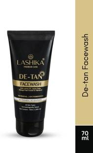 Lashika Premium Care De-Tan  | With Lemon Oil, Jojoba Ester, Orange Peel Powder & Vitamin-C | Tan Removal, Anti-Pigmentation | For Deep Cleaned Skin Face Wash