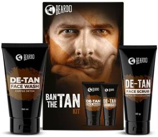 BEARDO Ban The Tan Kit | Reduces Tan for Glowing | Coffee De-Tan Face Scrub & Face Wash