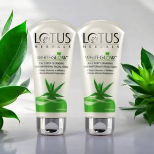 LOTUS HERBALS Whiteglow 3 In 1 Deep Cleaning Skin Whitening Facial Foam|Dark Spots Face Wash