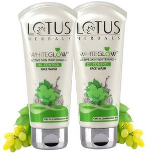 LOTUS HERBALS WHITEGLOW ACTIVE SKIN WHITENING + OIL CONTROL  (combo*100g*2)200g Face Wash