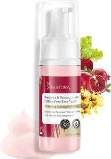 The Skin Story Beetroot & Pomegranate Pore Cleansing Foaming Facewash, Gentle Skin Cleanser Face Wash